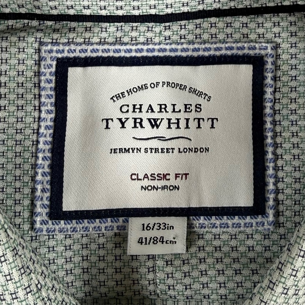 NEW Charles Tyrwhitt Mens 16/33 Non-Iron Classic Fit Long Sleeve Button Up Shirt - Picture 4 of 7